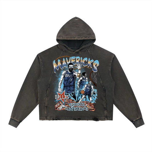 Black Mavs Vintage washed Hoodie