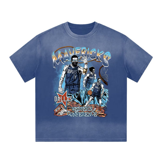 Blue Mavs Gradient washed Tee